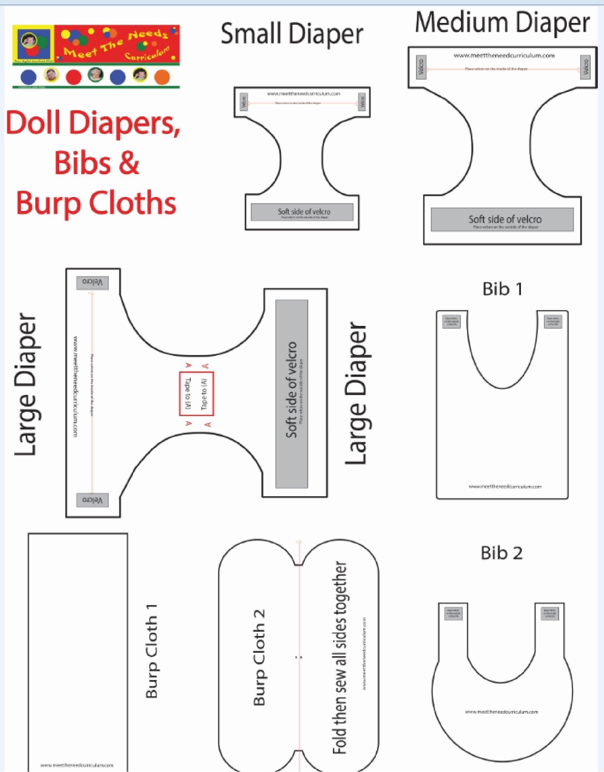 Free Printable Doll Diaper Pattern