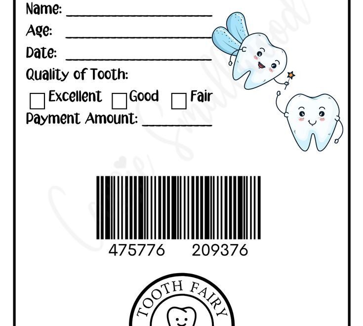 Free Printable Editable Tooth Fairy Receipt For Boys