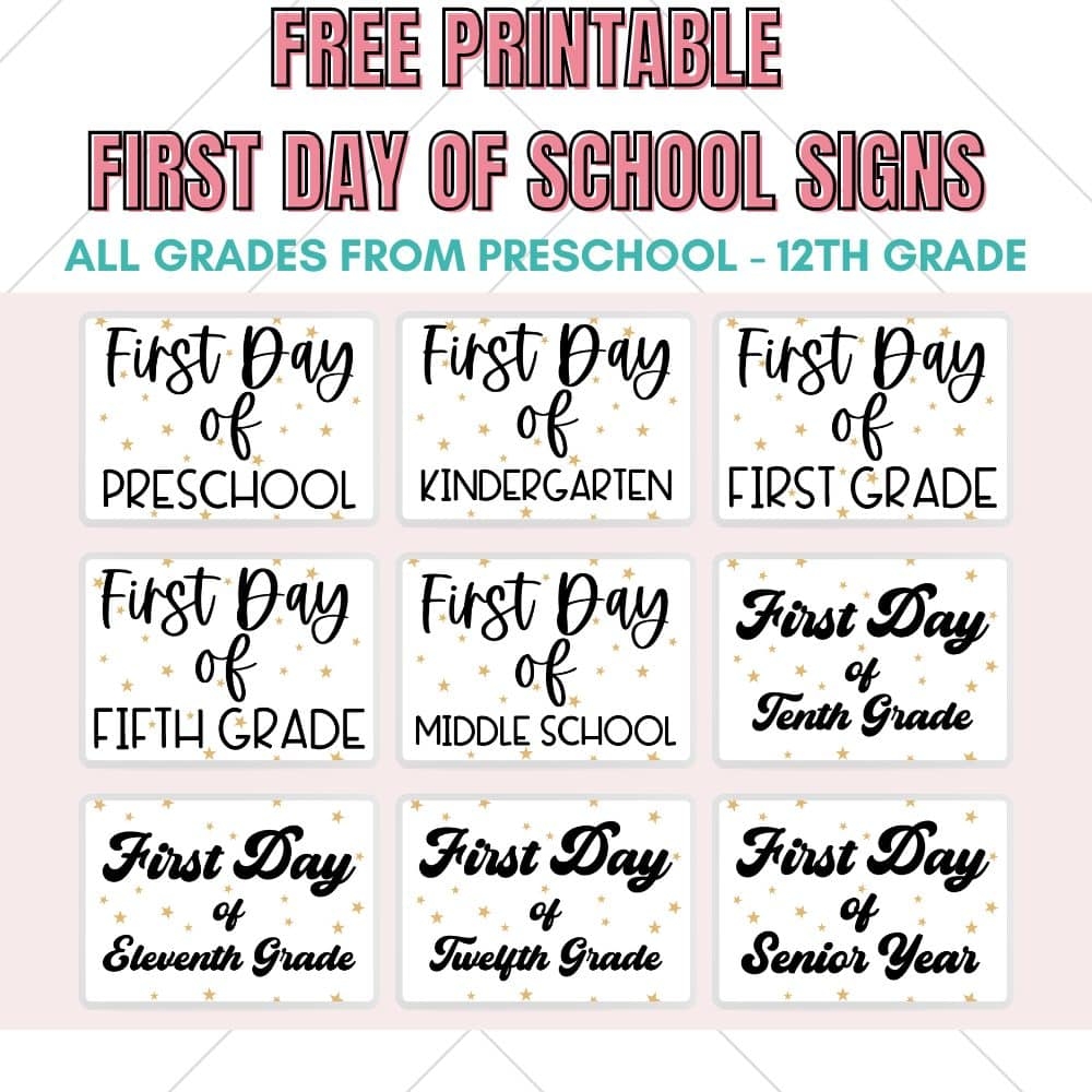 First Day Of First Grade Sign Printable