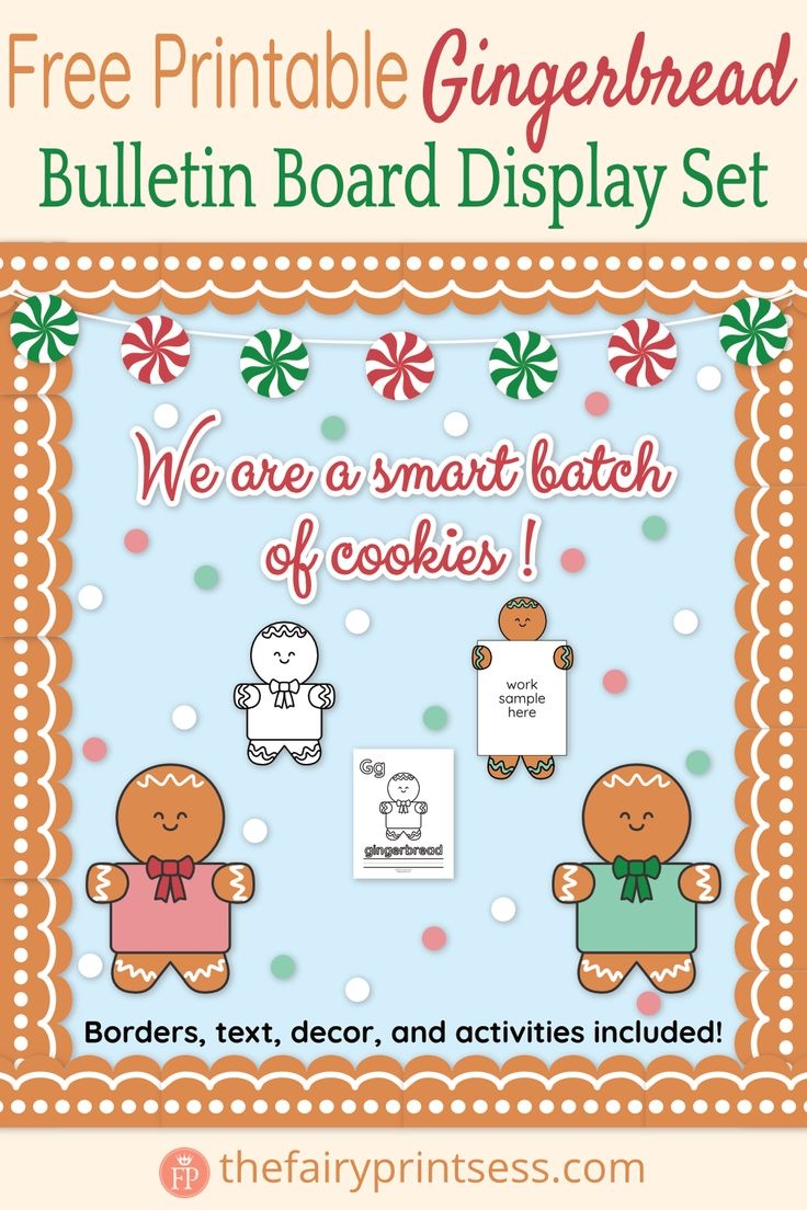 Free Printable Gingerbread People Bulletin Board Classroom Display Set
