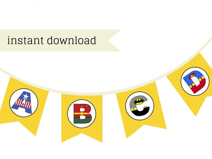 FREE Printable Superhero Banner Magical Printable