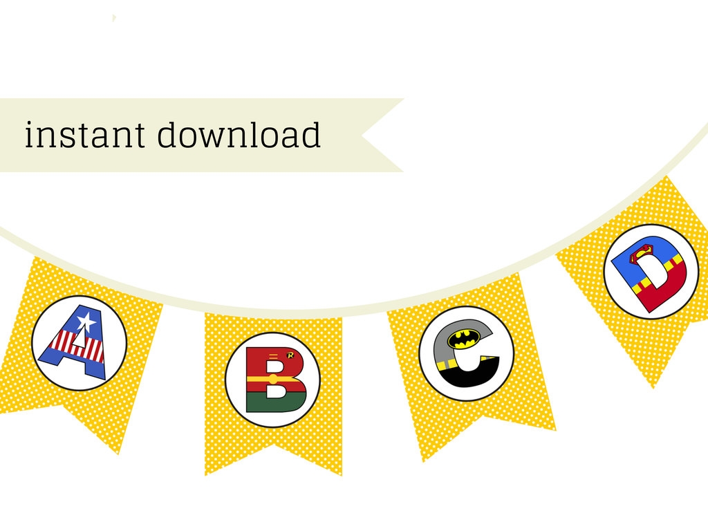 FREE Printable Superhero Banner Magical Printable