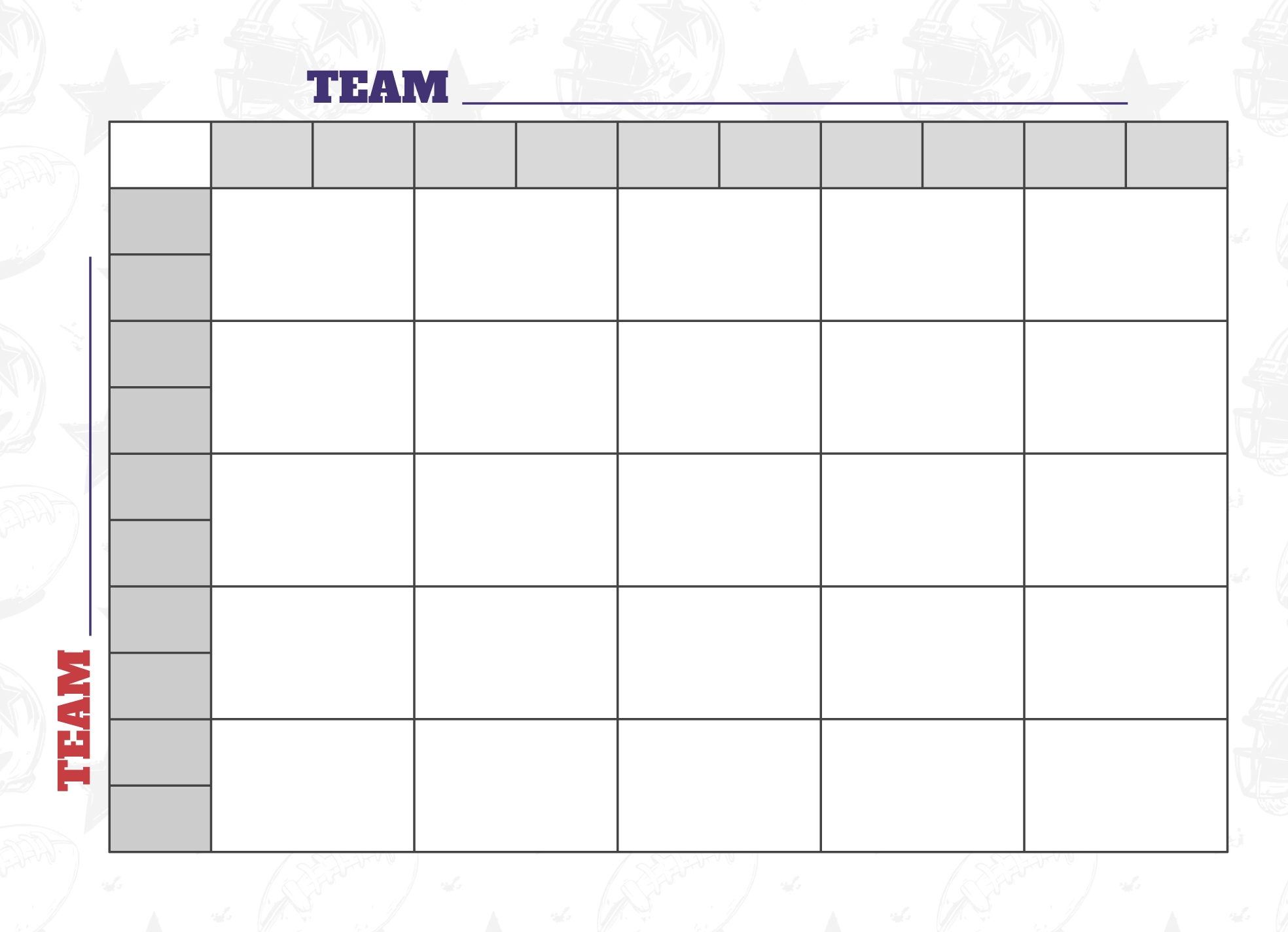 Super Bowl Squares 2025 Printable