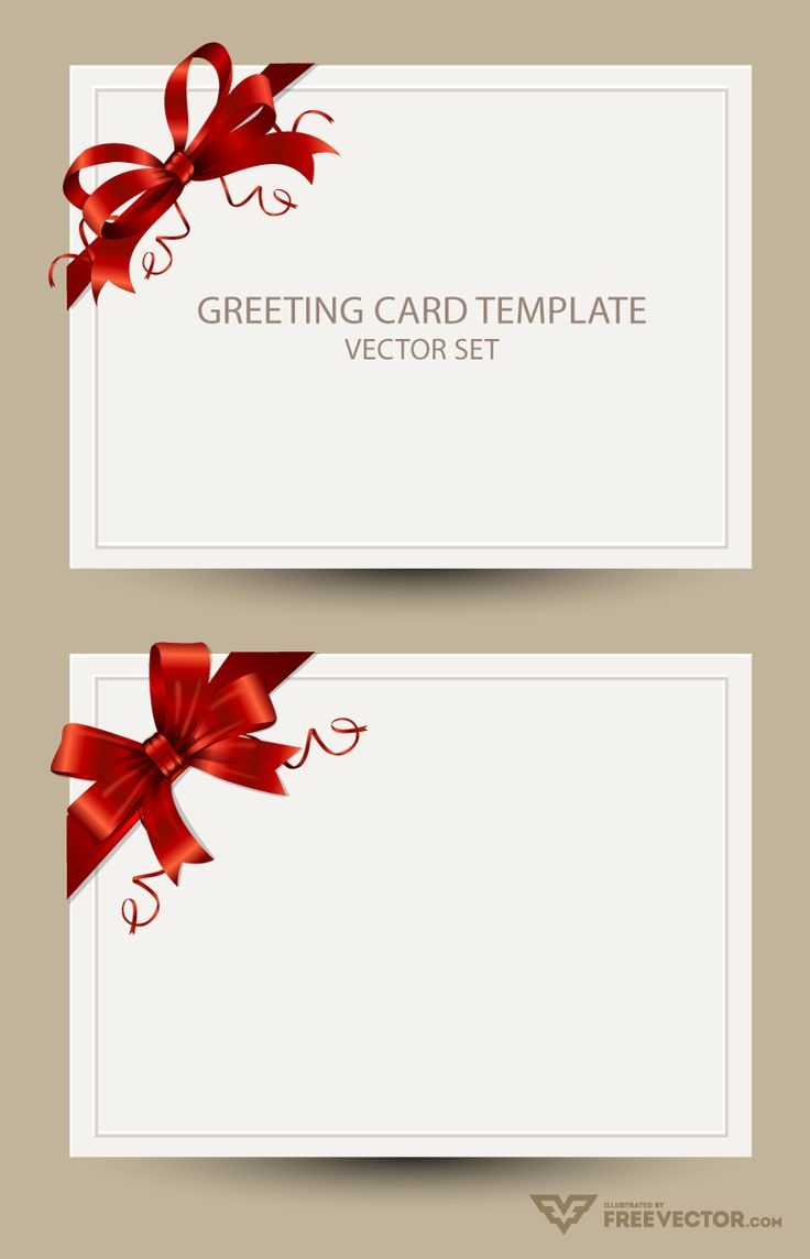 Freebie Greeting Card Templates With Red Bow Ai Eps Psd Regarding Free Printable Blank Greeting Card Templates