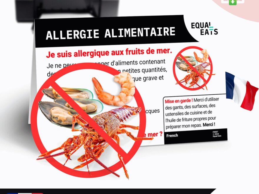 French Shellfish Allergy Translation Card Instant PDF Digital Download Eat Safe In France Equal Eats Medical ID Card Etsy