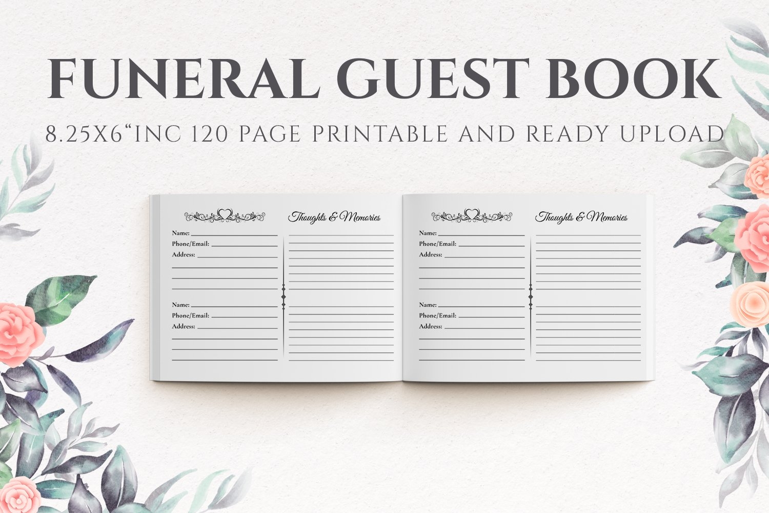 Free Printable Funeral Guest Book Pages