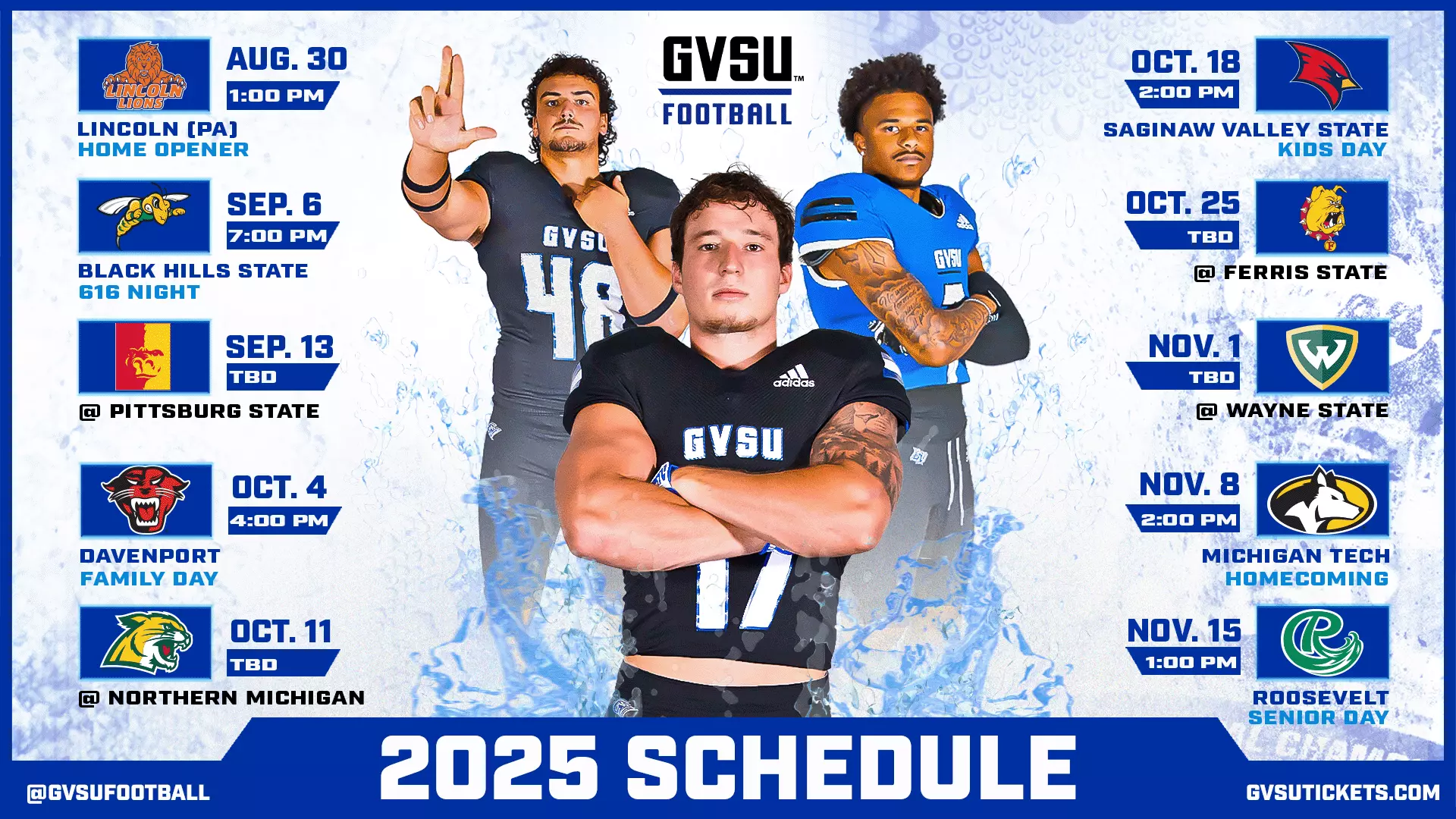 Grand Valley State Announces The 2025 Football Schedule Grand Valley State University Athletics