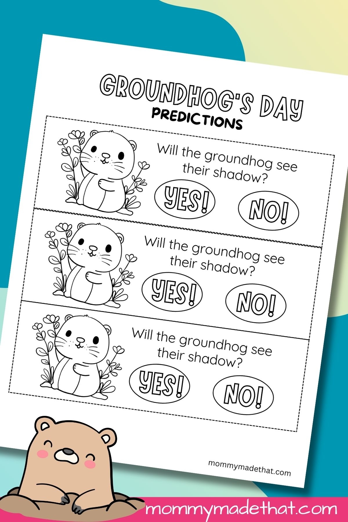 Groundhog Day Prediction Voting Slips Free Printable 