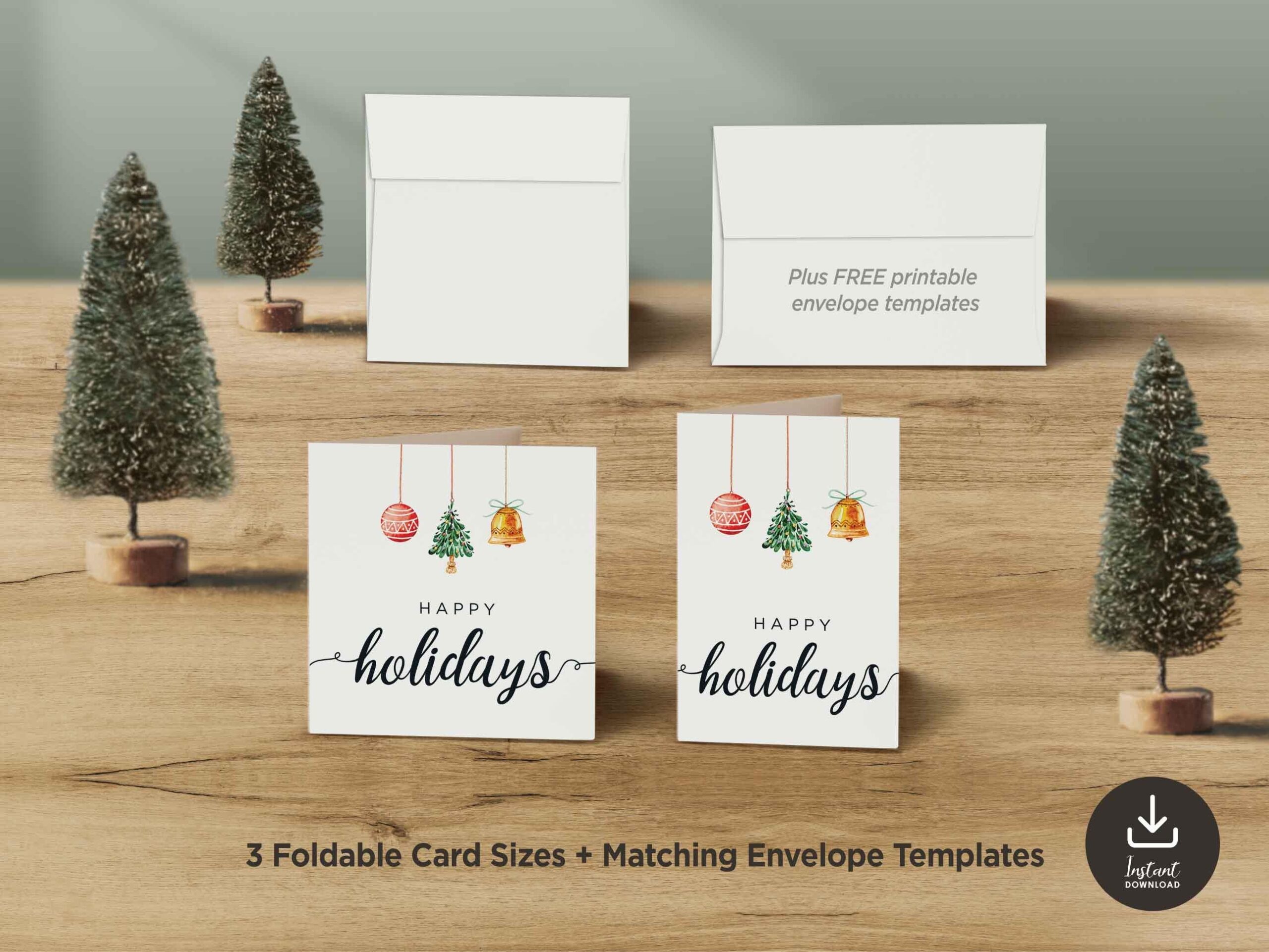 Happy Holiday Printable Cards Printable Holiday Cards Christmas Holiday Card Blank Christmas Card Digital Download Etsy