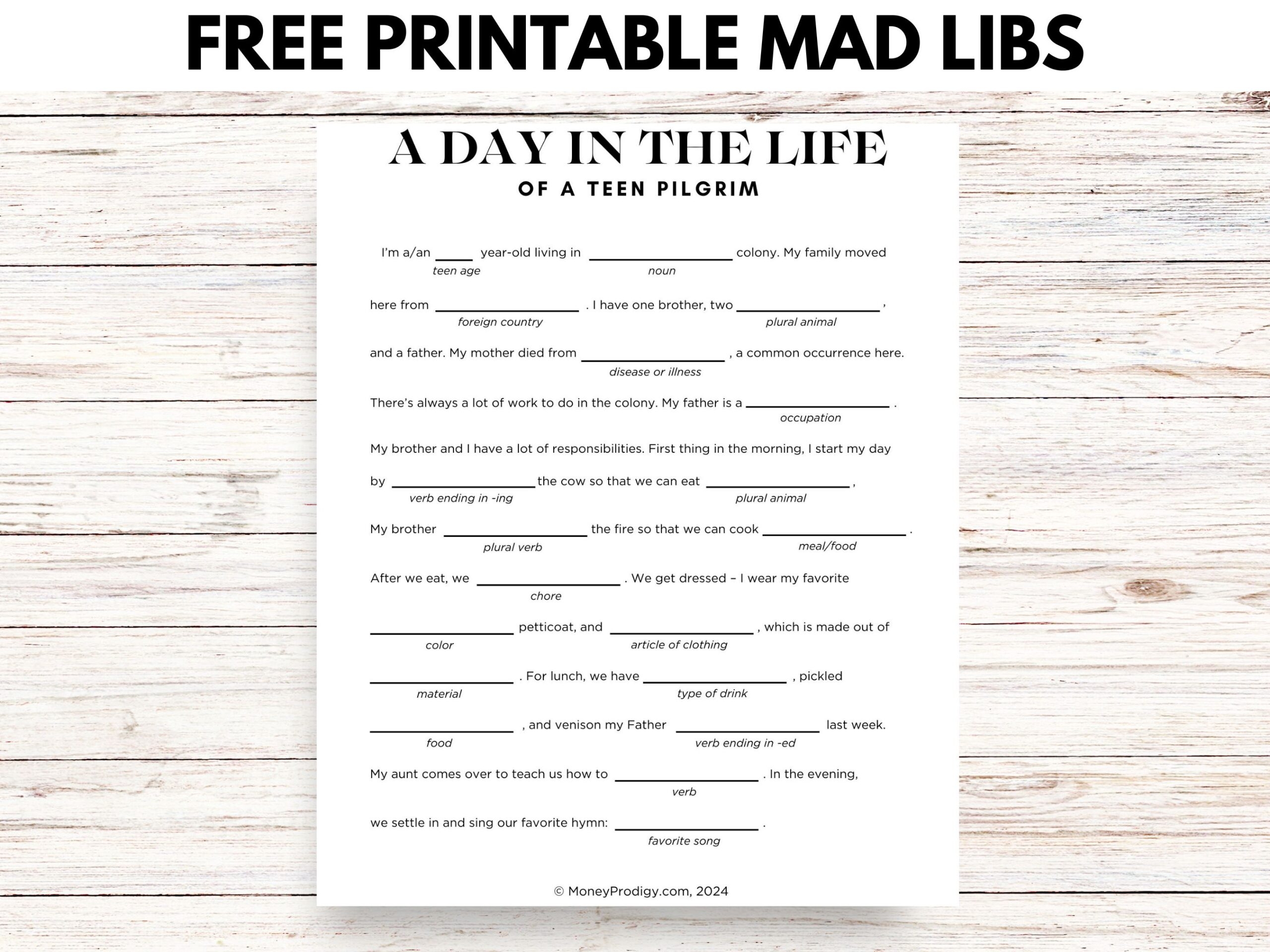 Hilarious Thanksgiving Mad Libs For High School Free Printable 