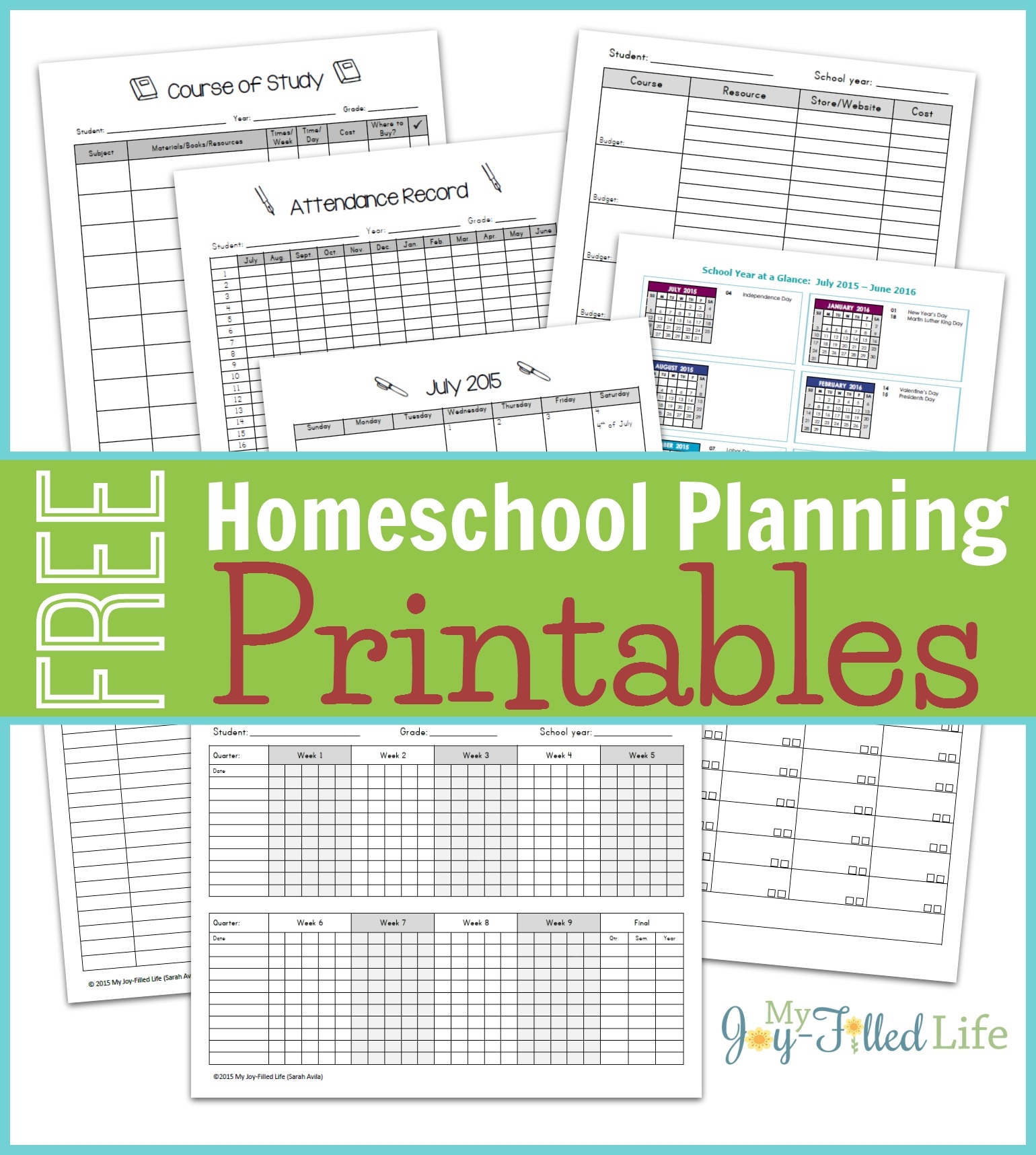 Homeschool Planning Resources FREE Printable Planning Pages My Joy Filled Life