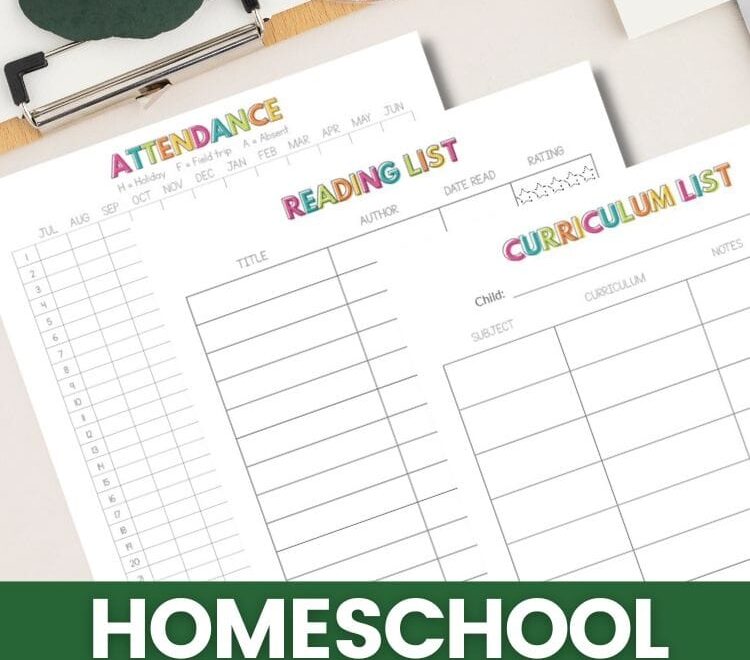 Homeschool Record Keeping Printables