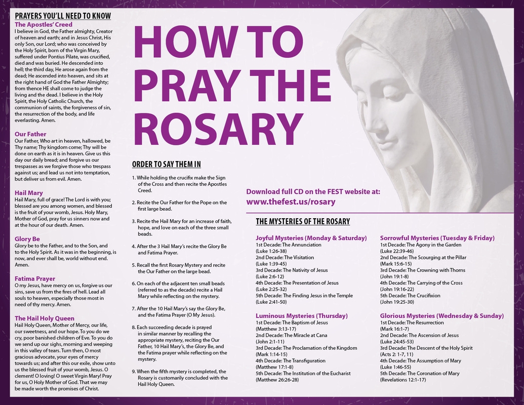 Online Printable Rosary Mysteries And Prayers