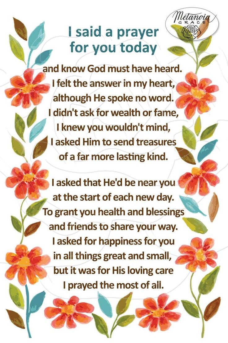 I Said A Prayer For You Today Printable Prayer Card For A Friend I Said A Prayer Printable Card Gift Prayer For You Digital Download Pdf Etsy UK