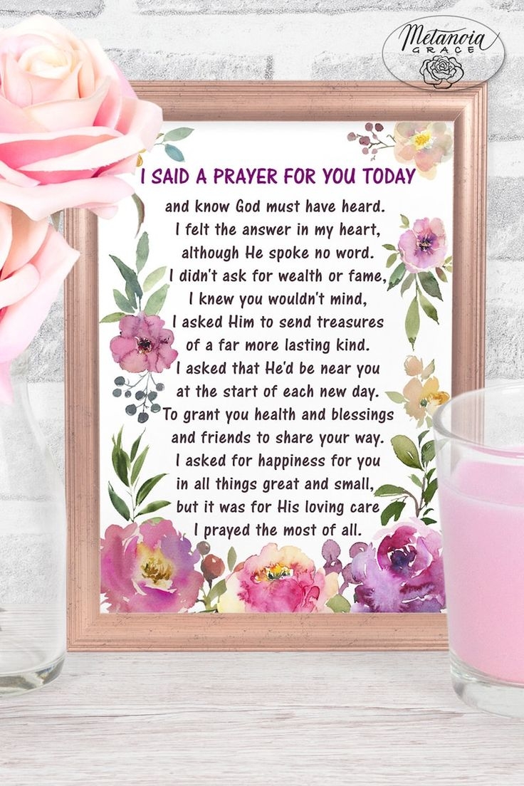 I Said A Prayer For You Today Printable