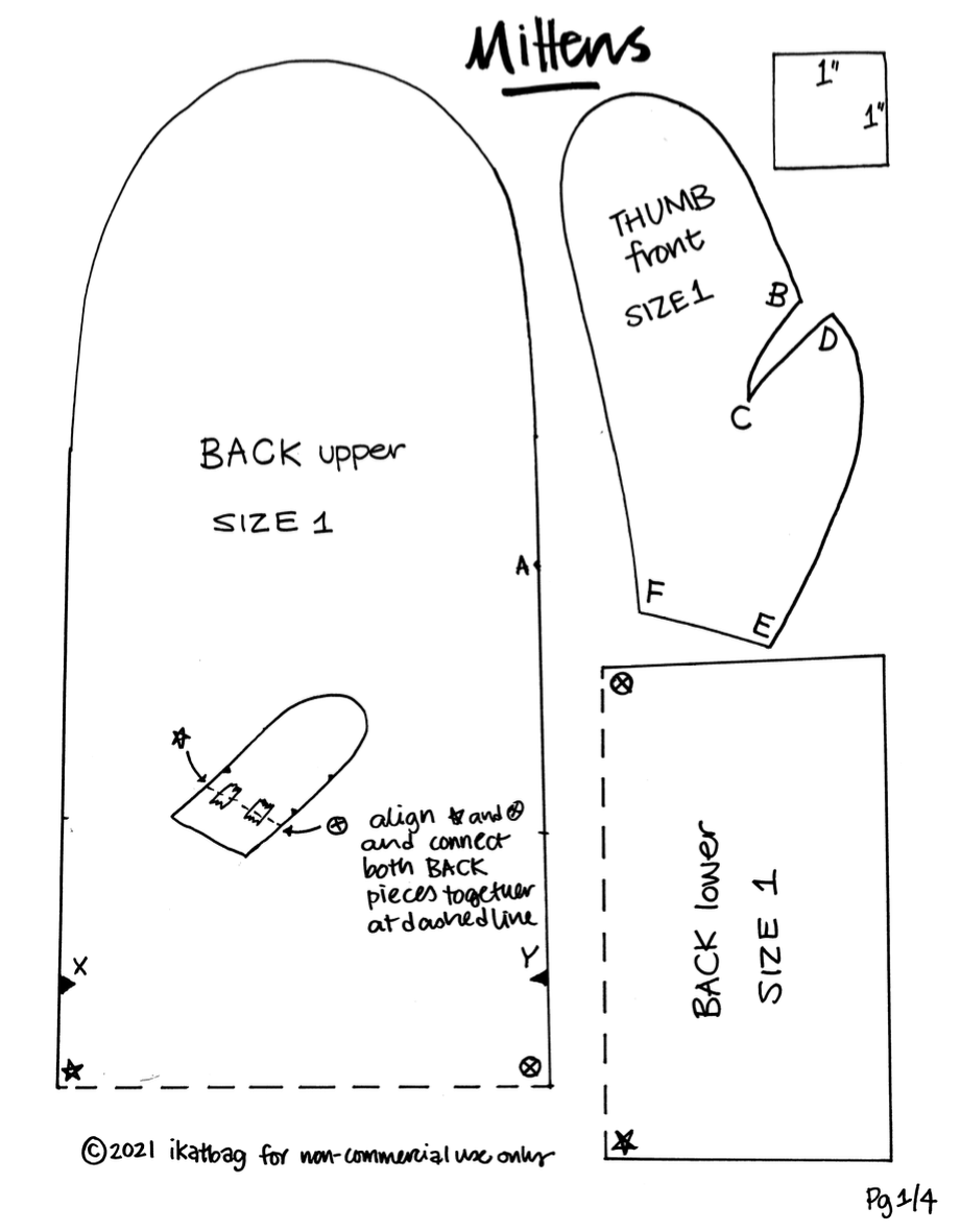 Ikat Bag Mittens For Grownups