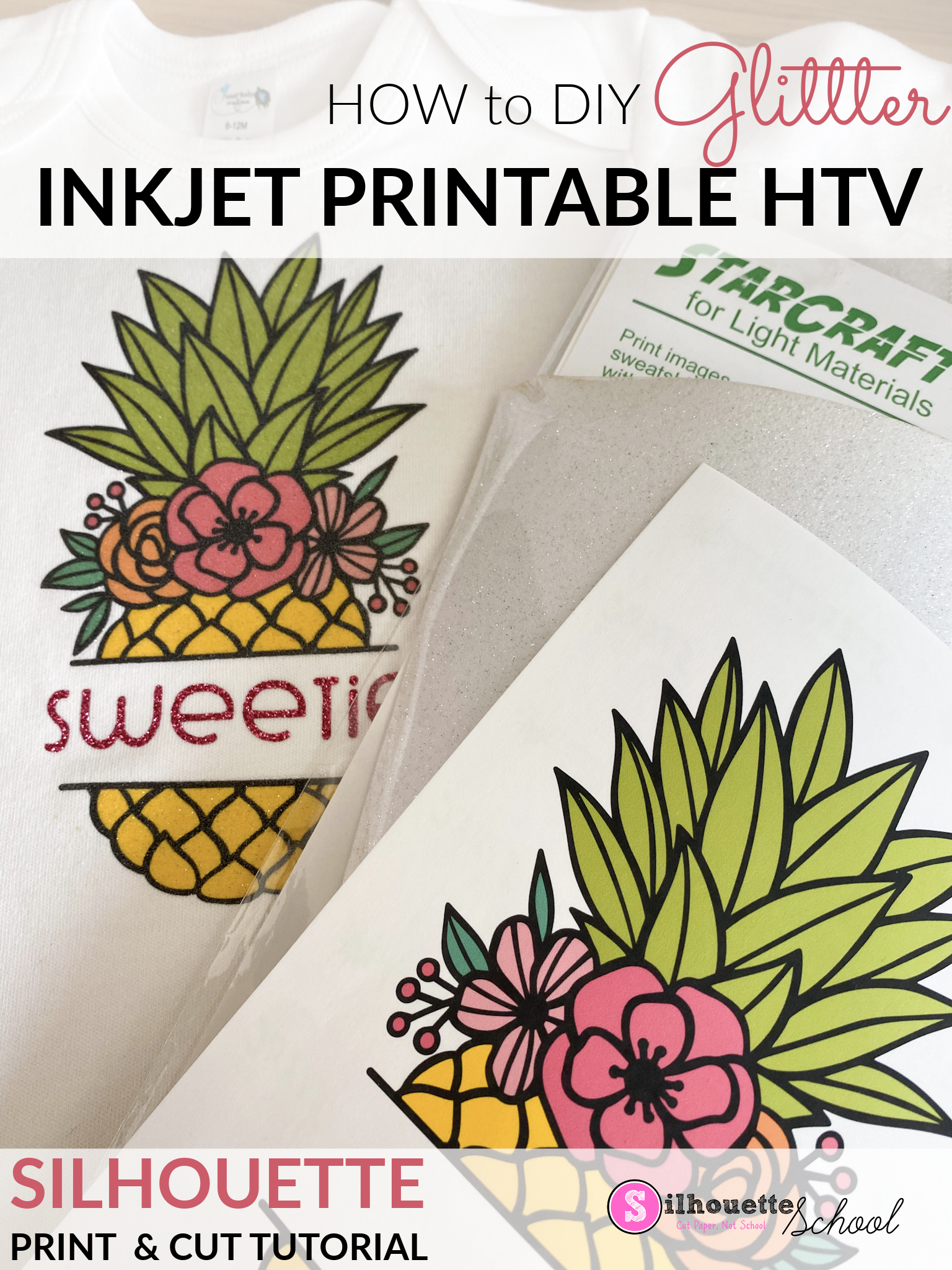 Inkjet Printable HTV On Glitter HTV Silhouette Tutorial Silhouette School
