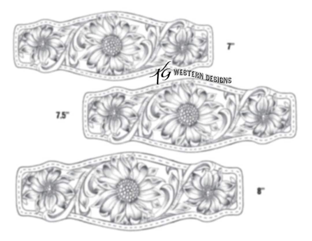 Leather Bracelet Tooling Pattern Print Out 3 Sizes Floral And Vines Pattern Design Etsy Canada