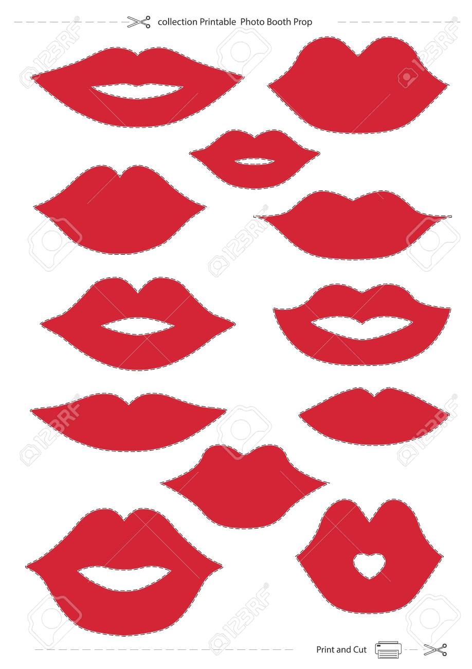 Lips Collection Printable Photo Booth Prop Royalty Free SVG Cliparts Vectors And Stock Illustration Image 109853673 