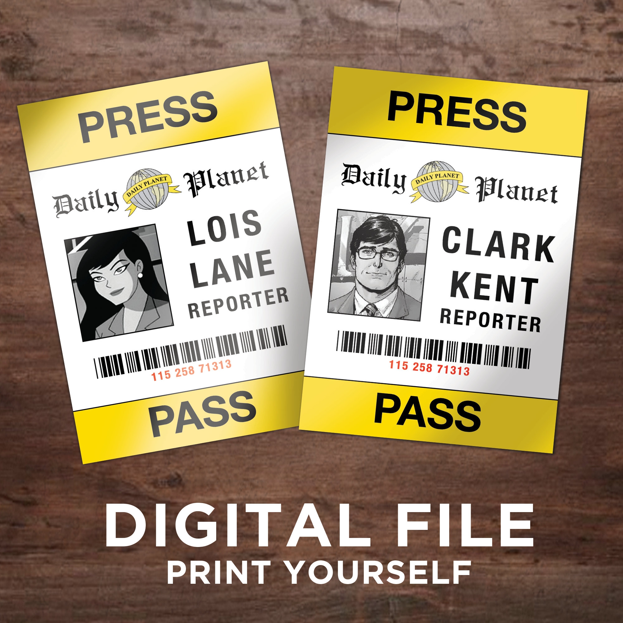 Lois And Clark Press Pass Badge digital Download Only Etsy