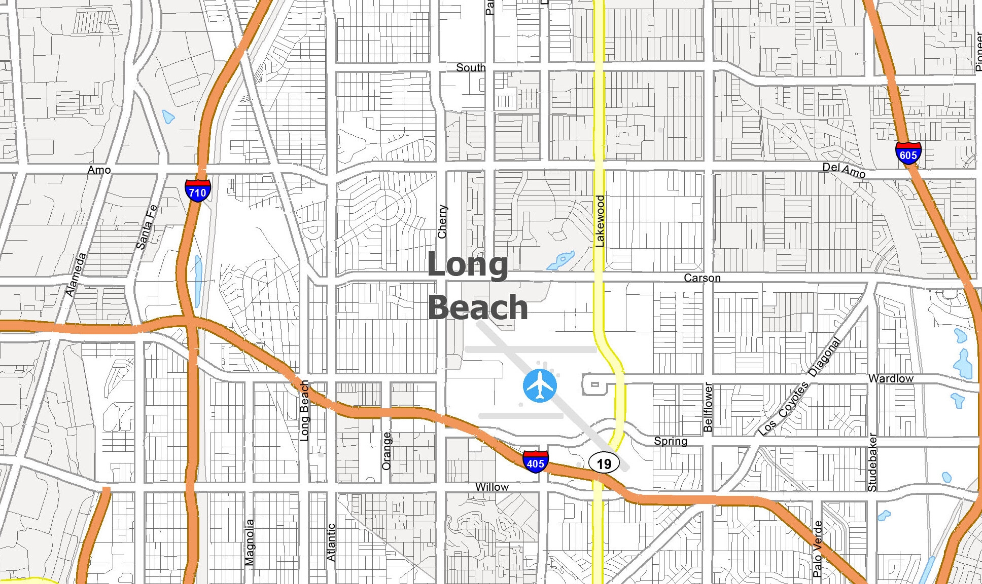 Long Beach California Map GIS Geography
