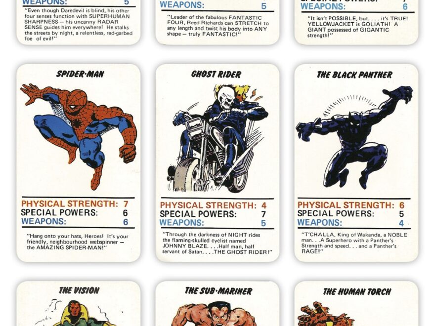 Marvel Superheroes Top Trumps Card Game 1977 TAIN T THE MEAT IT S THE HUMANITY
