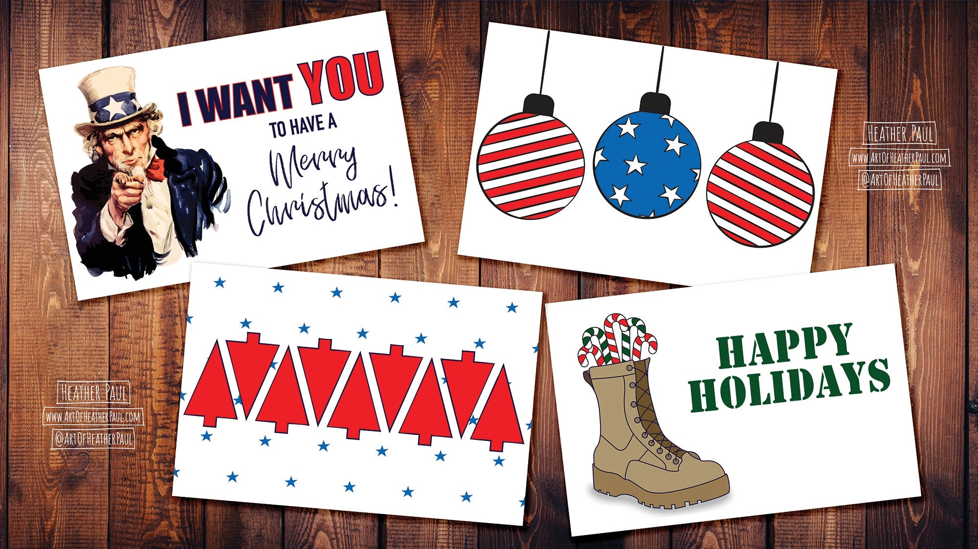 Military Themed Holiday Card Set Christmas Cards Holidays Patriotic Instant Download Printable Stationary Notecards Etsy