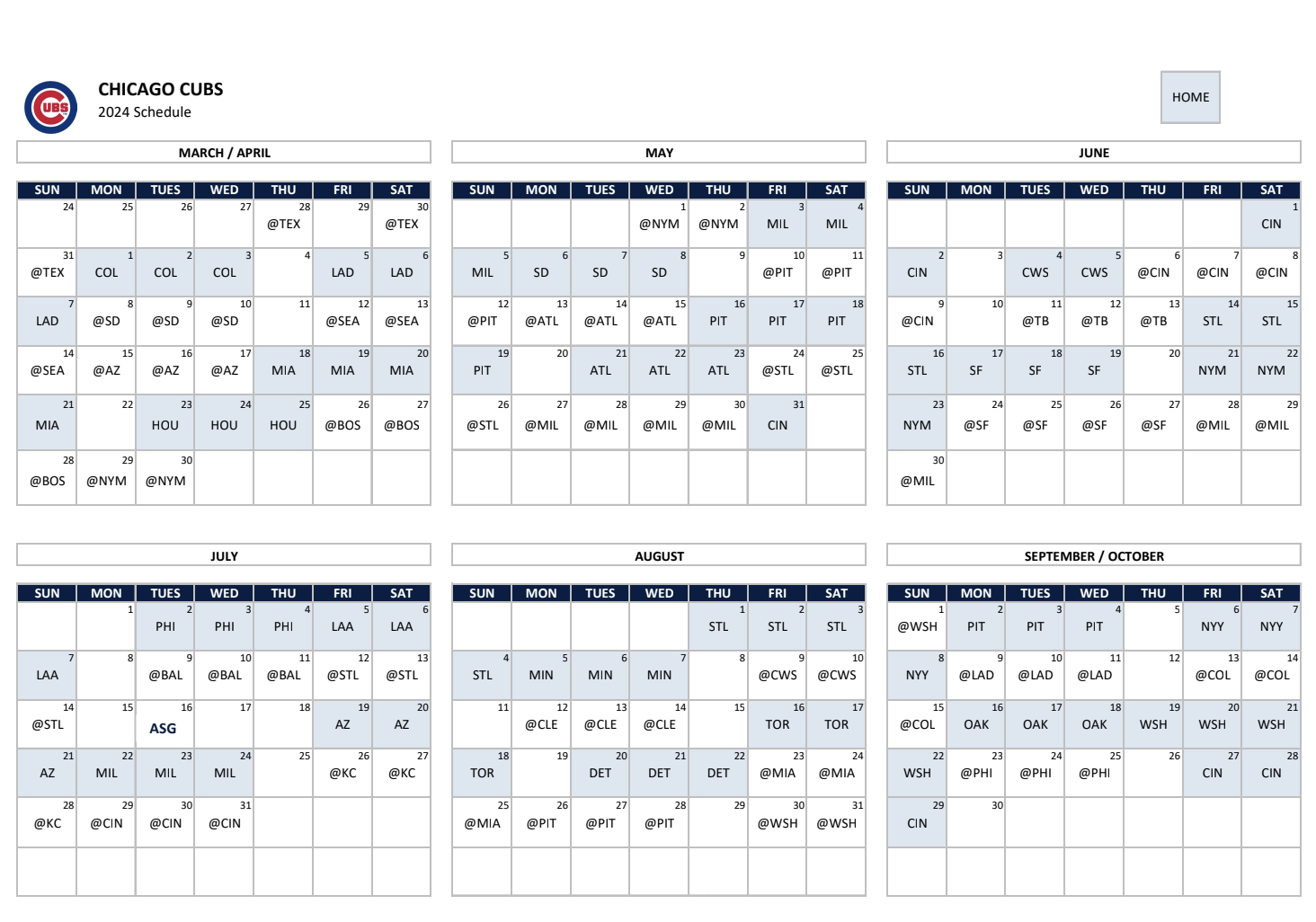 MLB Releases The Chicago Cubs 2024 Schedule Bleacher Nation