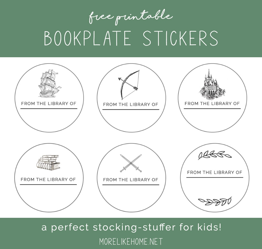 More Like Home Printable Bookplate Stickers