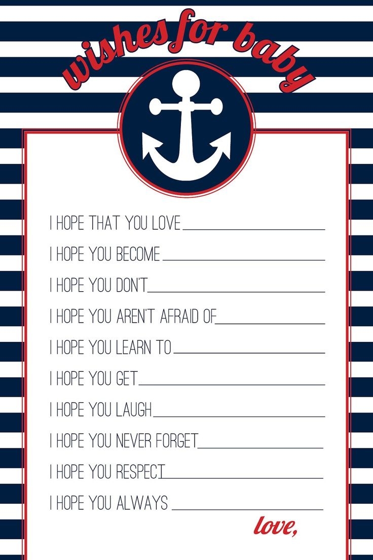 Nautical Themed Baby Shower Printables