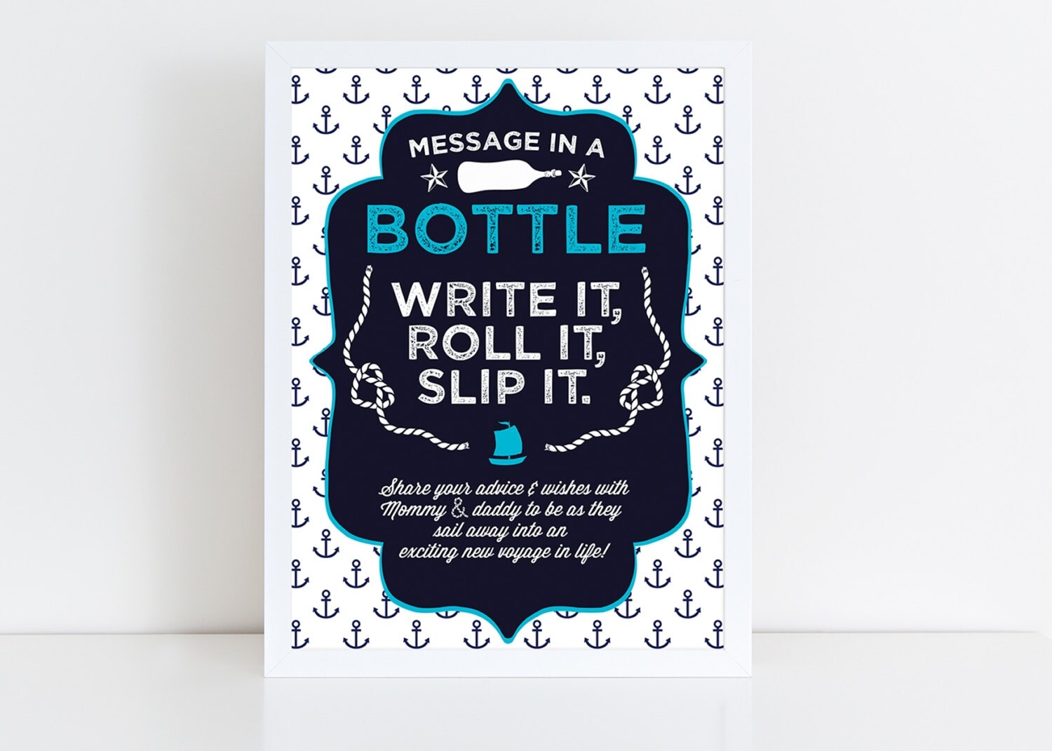Nautical Baby Shower Signs Navy Blue White And Red Printable INSTANT DOWNLOAD Baby Shower Party Decor Shower Games