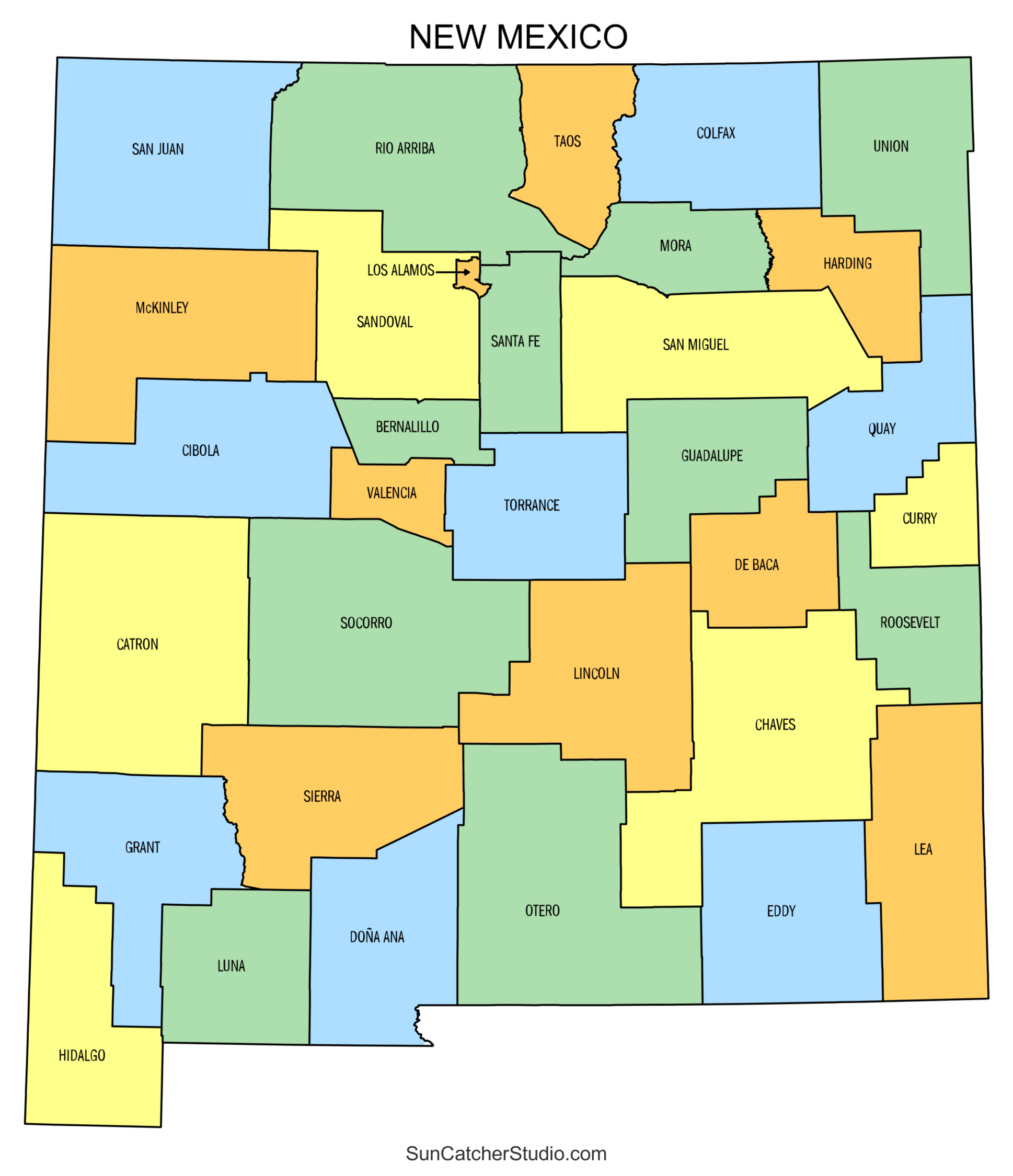 Printable Map New Mexico With Scale