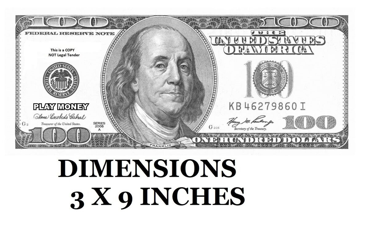 ONE HUNDRED DOLLAR BILLS 200 PIECES Jumbo Play Money For Classroom Learning FUN EBay