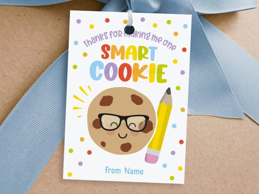 One Smart Cookie Appreciation Tag Printable PDF My Party Design