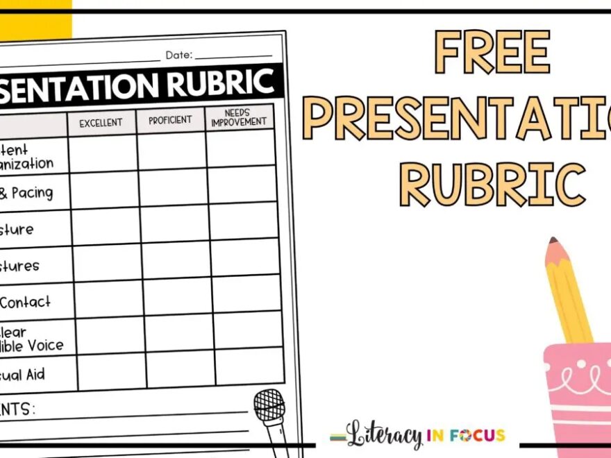 Oral Presentation Rubric Free Printable PDF Literacy In Focus