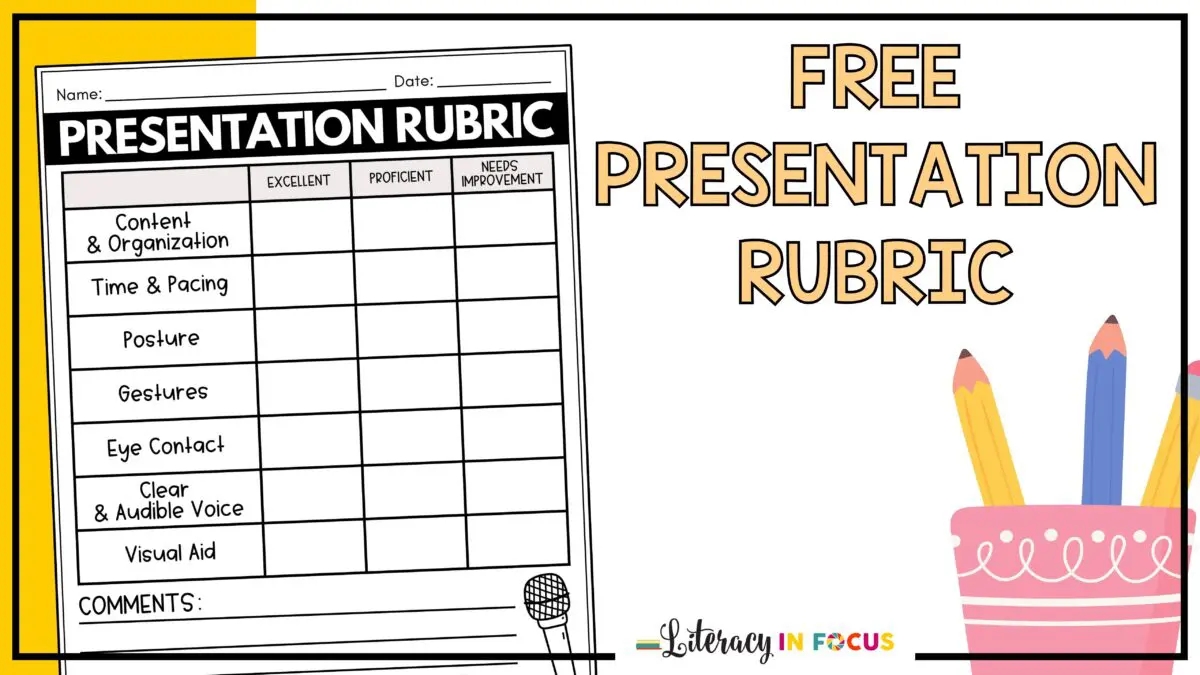 Oral Presentation Rubric Free Printable PDF Literacy In Focus