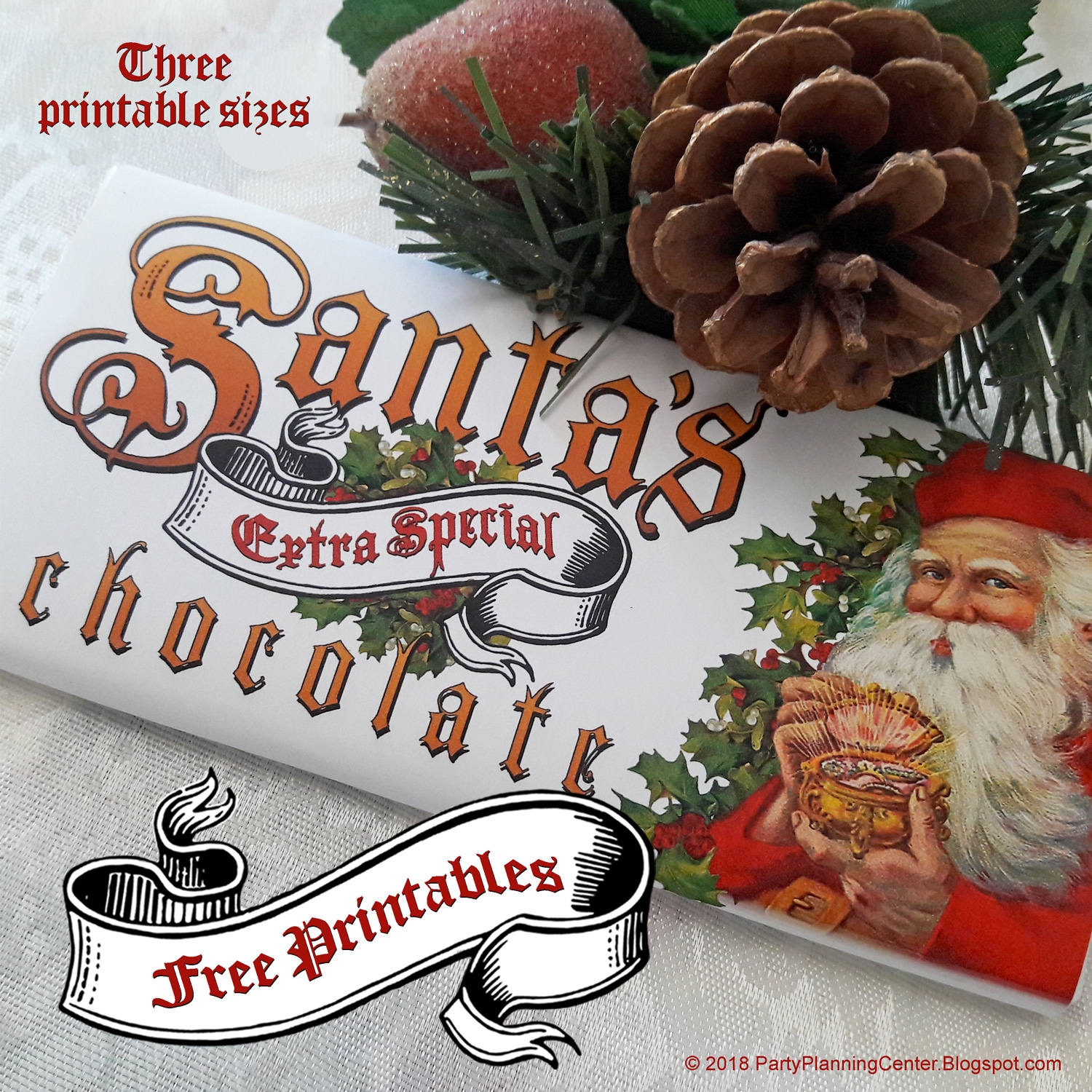 Party Planning FREE Santa Claus Christmas Candy Bar Wrappers