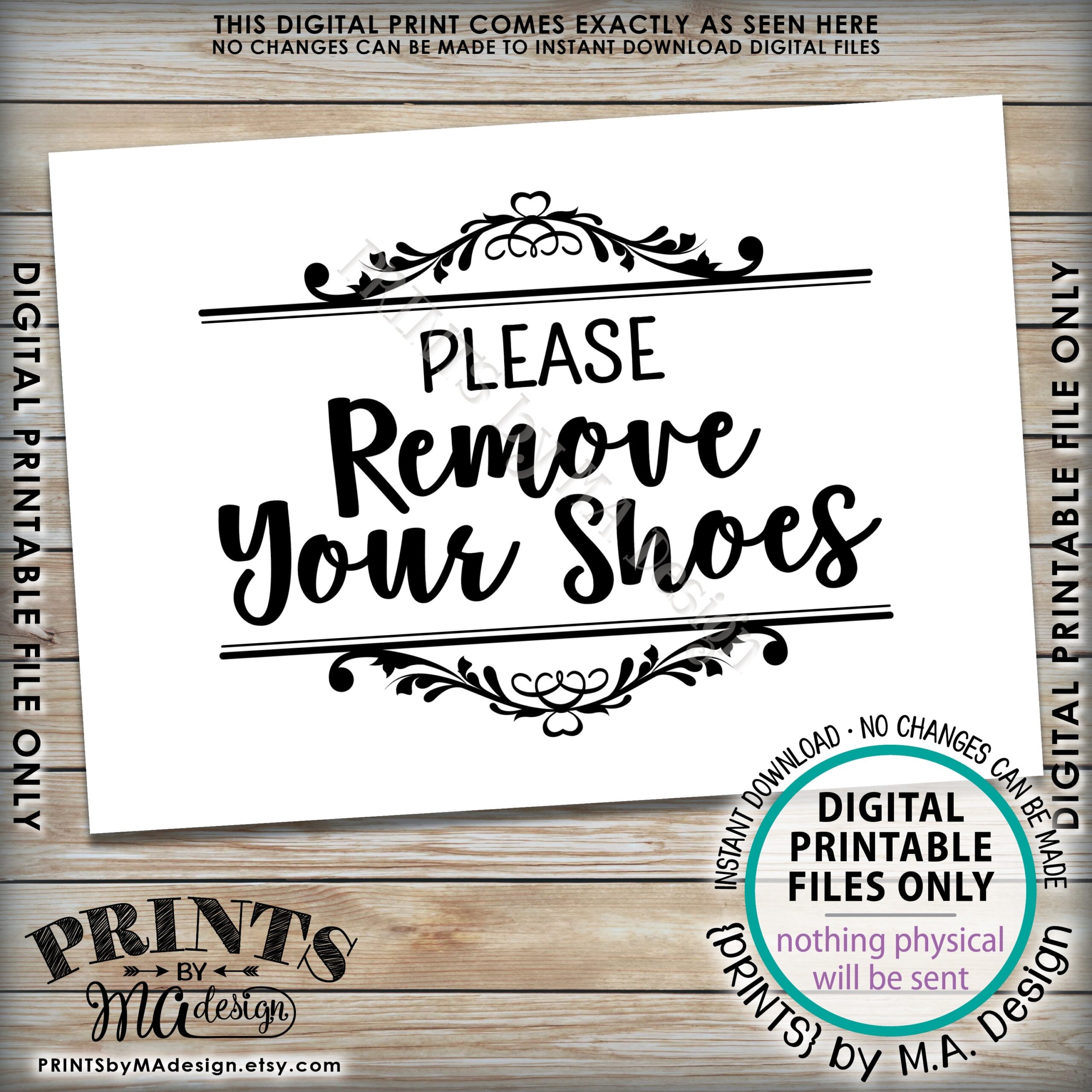 Free Printable Shoes Off Sign