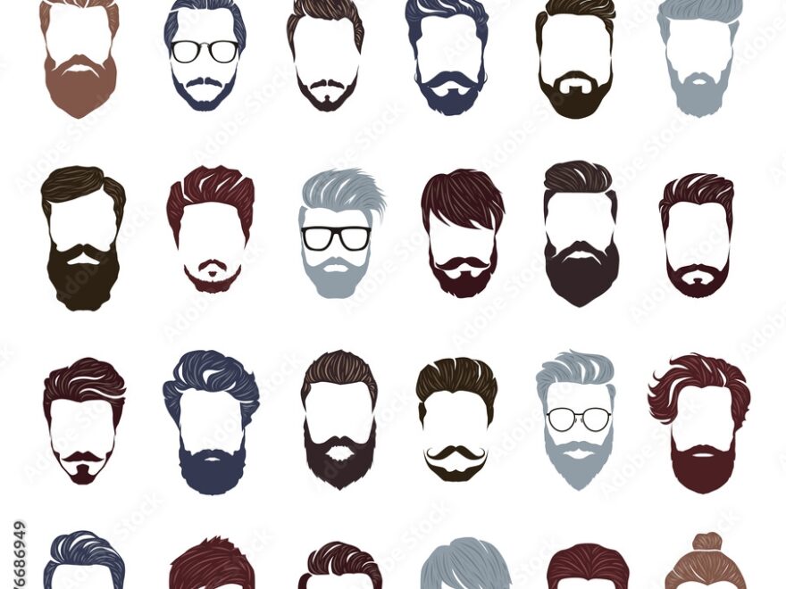 Poster Set Of Men Hairstyles With Beards And Mustache Wall Art UkPosters