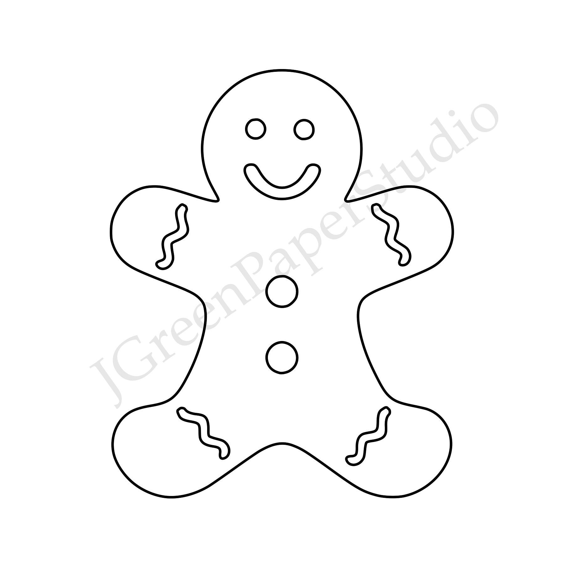 Gingerbread Man Template Printable Large