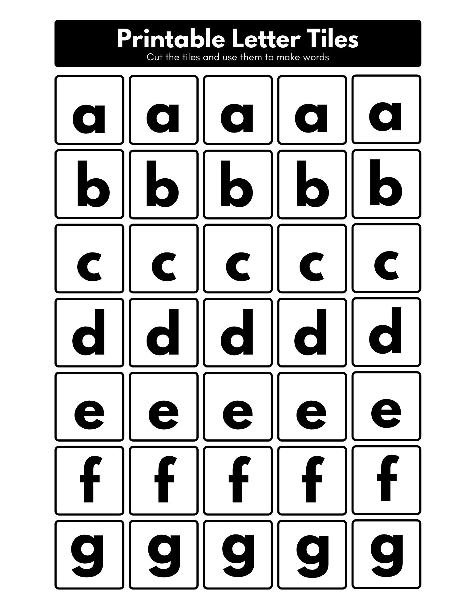 Printable Letter Tiles Etsy