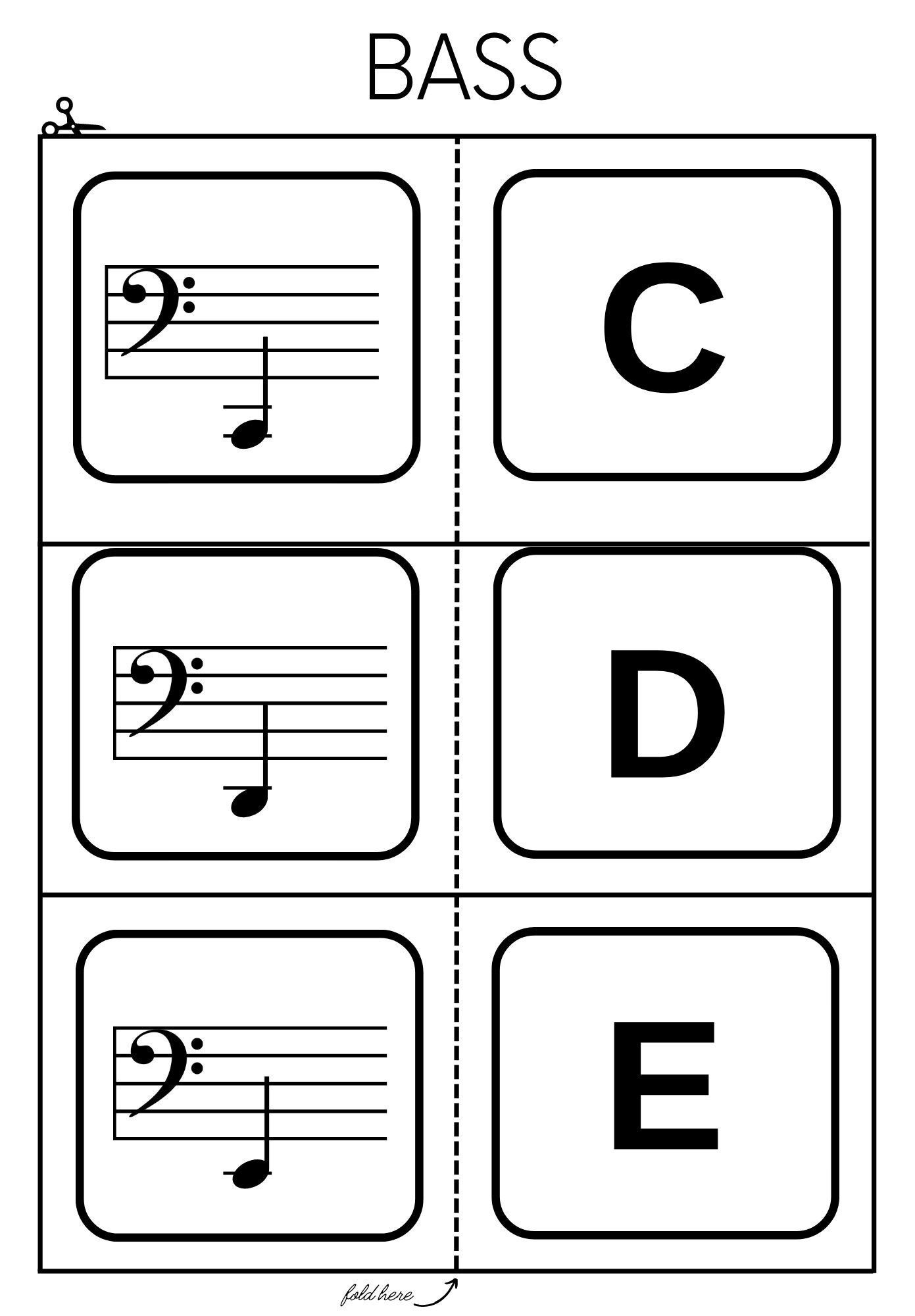 Printable Music Note Flash Cards Bass Clef Printable Flashcards Beginner Musicians And Kids Easy To Read Music Theory Memorization Tool PDF Etsy