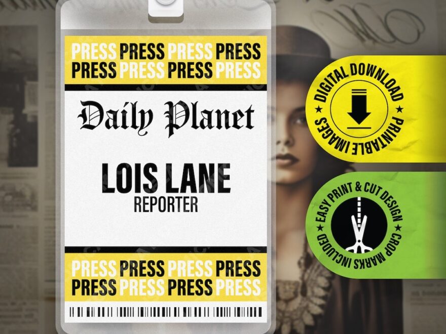 PRINTABLE PDF The Daily Planet Lois Lane Press Pass ID Badge Card Halloween Cosplay Costume Name Tag Size 2 375 In X 3 375 In Etsy