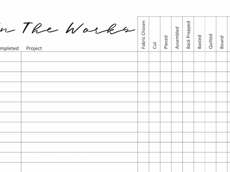 Project Tracker Free Printable Patchwork And Poodles