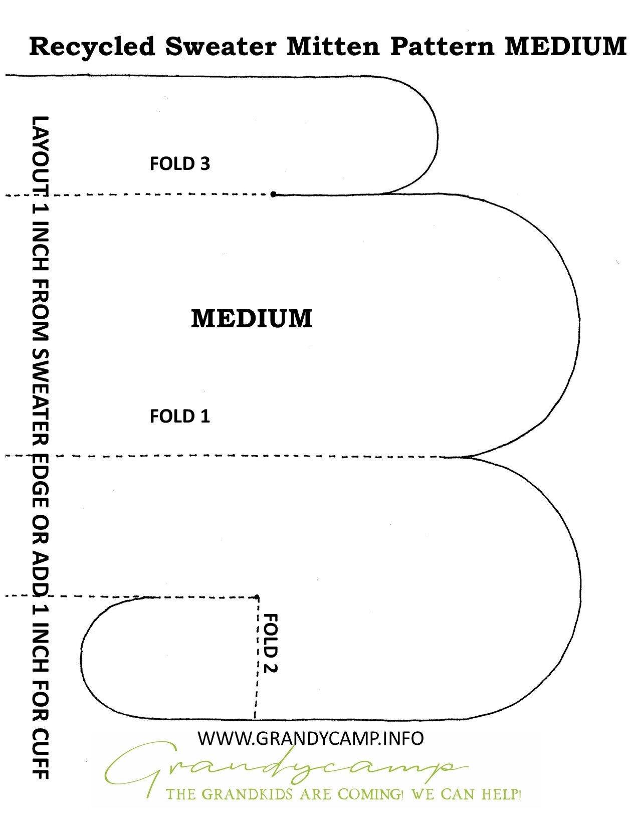 Recycled Sweater Mitten Pattern And Instructions In Three Sizes GrandyCamp