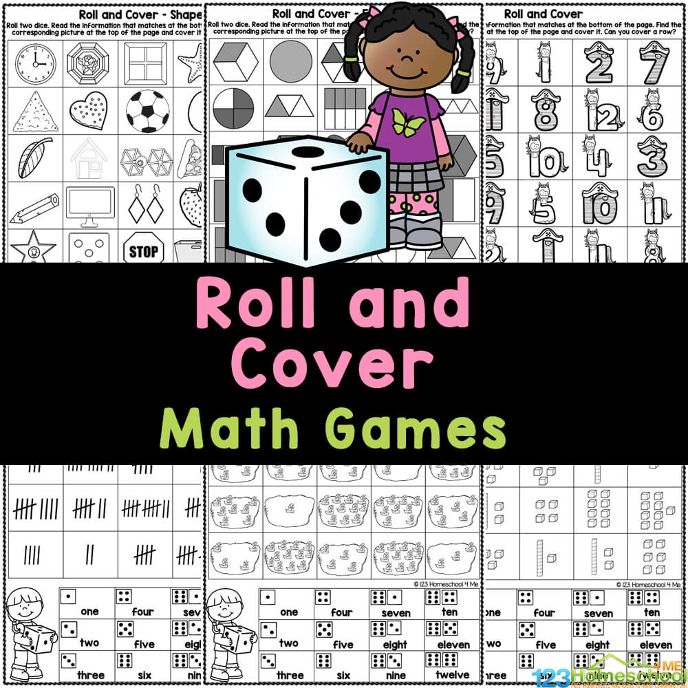  Roll And Cover Printable Math Games For Kindergarten