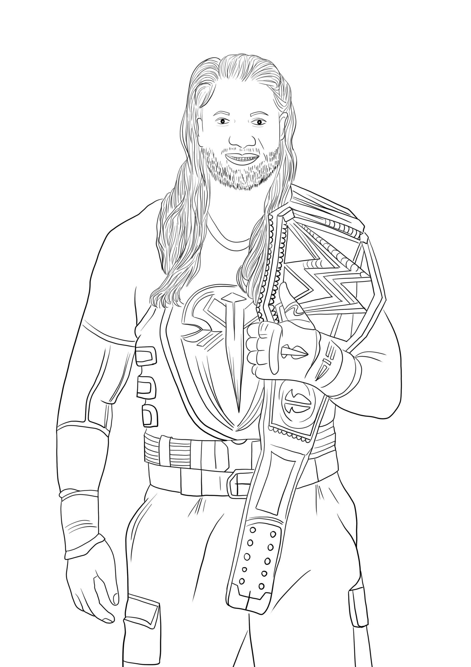 Roman Reigns To Print And Color For Free Image