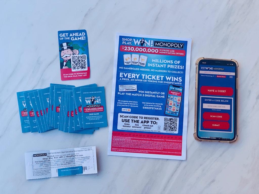 Safeway Monopoly Game Shop Play Win 2021