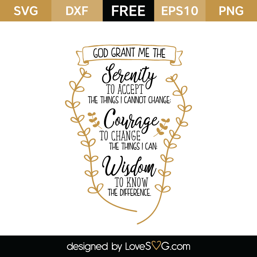 Serenity Prayer Short Version Lovesvg