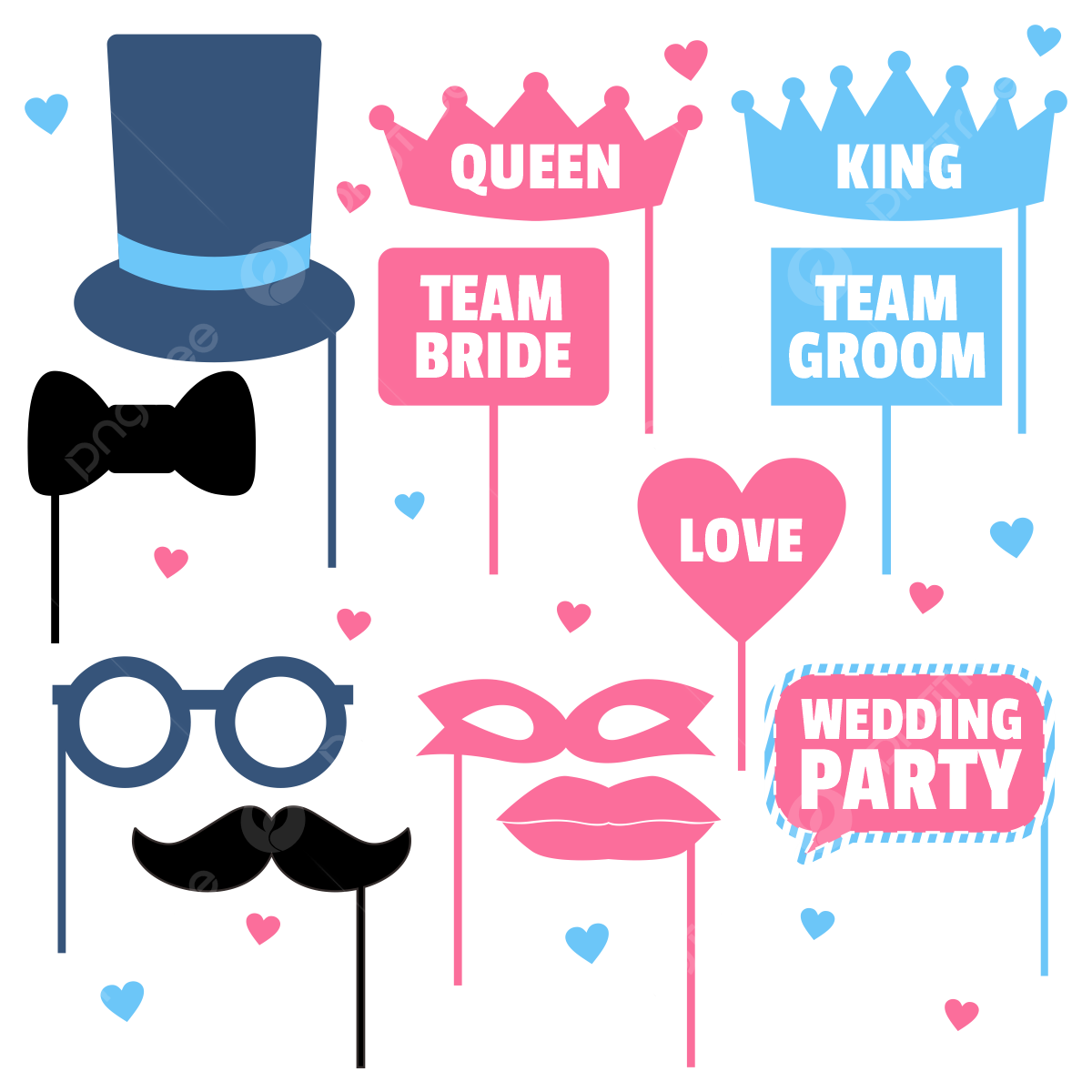 Wedding Photo Booth Props Printable